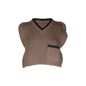 Jacquemus Sleeveless Knit Top In Brown Acrylic